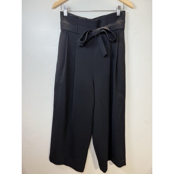 COS Black Belted Wide Leg Culotte Pants Women’s Size 8 Workwear Minimalist - Picture 1 of 5